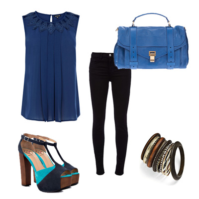 Leena - Blue Suede, chick t-strap platform sandals from Penny loves Kenny